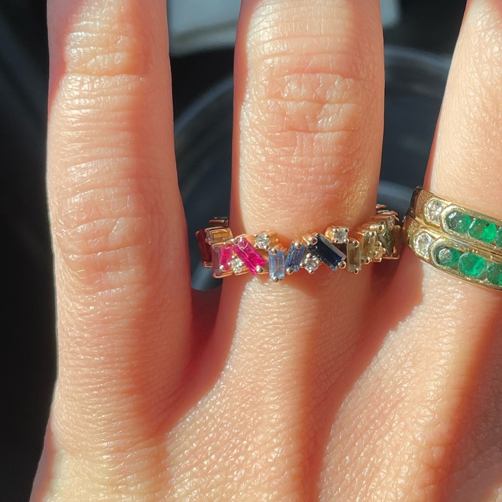 Suzanne Kalan RAINBOW SAPPHIRE FRENZY ETERNITY BAND